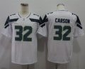 Men’s Seattle Seahawks Chris Carson #32 White Jersey