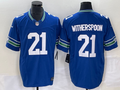 Men’s Seattle Seahawks Devon Witherspoon #21 Royal Throwback Legend Jersey
