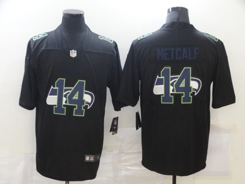 Men’s Seattle Seahawks DK Metcalf #14 Black Authentic Jersey