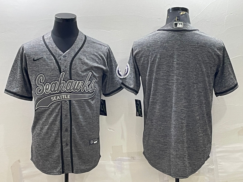 Men’s Seattle Seahawks Gray Blank Jersey