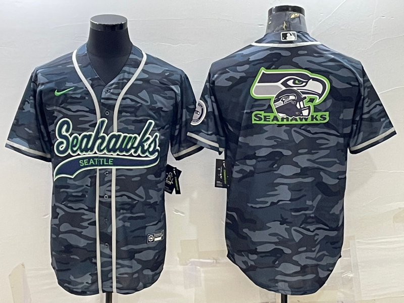 Men’s Seattle Seahawks Grey Camouflage Jersey