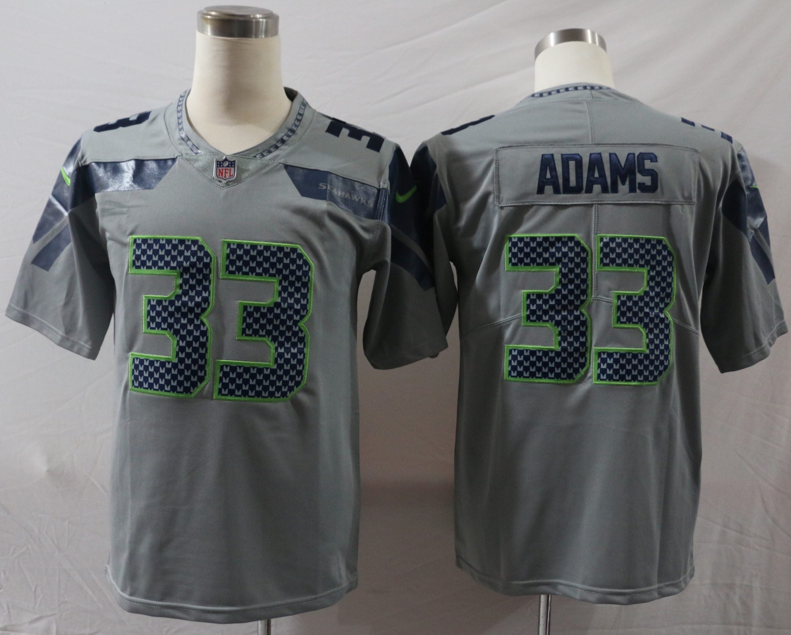 Men’s Seattle Seahawks Jamal Adams #33 Gray Jersey
