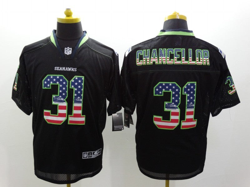 Men’s Seattle Seahawks Kam Chancellor #31 Black Jersey