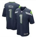 Men’s Seattle Seahawks Retired Player #1 Warren Moon Nike College Navy Game Jersey