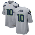 Men’s Seattle Seahawks Retired Player #10 Jim Zorn Nike Gray Alternate Vapor Limited Jersey