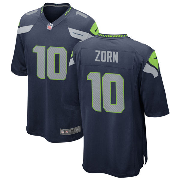 Men’s Seattle Seahawks Retired Player #10 Jim Zorn Nike Navy Team Color Vapor Limited Jersey