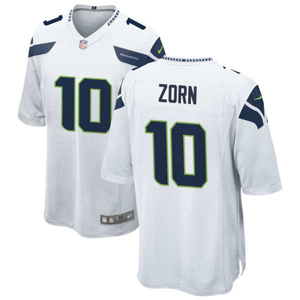 Men’s Seattle Seahawks Retired Player #10 Jim Zorn Nike White Vapor Limited Jersey