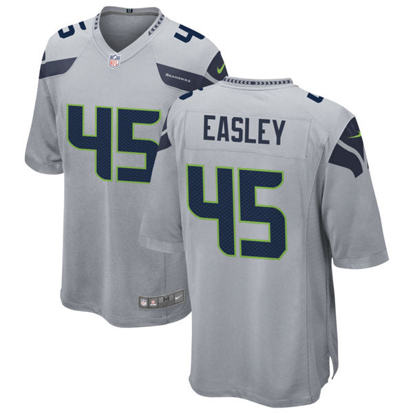 Men’s Seattle Seahawks Retired Player #45 Kenny Easley Nike Gray Alternate Vapor Limited Jersey