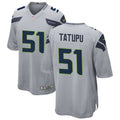 Men’s Seattle Seahawks Retired Player #51 Lofa Tatupu Nike Gray Alternate Vapor Limited Jersey
