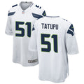 Men’s Seattle Seahawks Retired Player #51 Lofa Tatupu Nike White Vapor Limited Jersey
