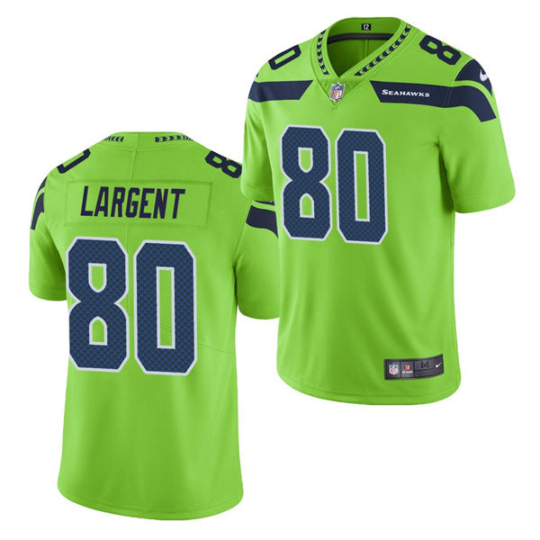 Men’s Seattle Seahawks Retired Player #80 Steve Largent Nike Neon Green Color Rush Limited Jersey