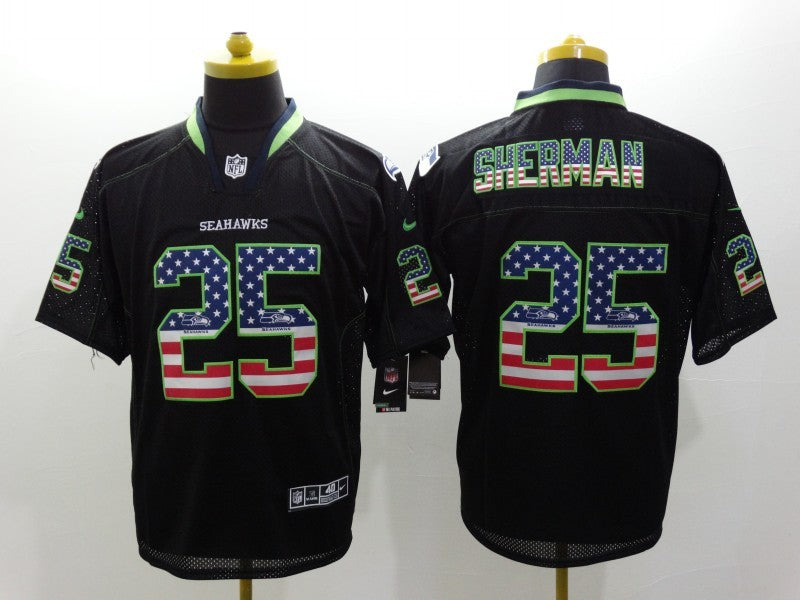 Men’s Seattle Seahawks Richard Sherman #25 Black Jersey