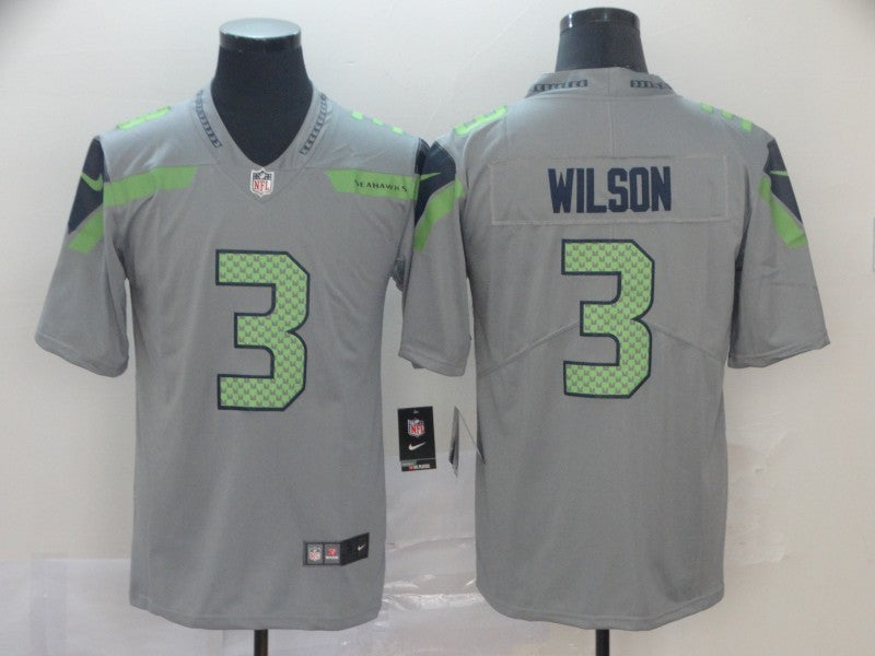 Men’s Seattle Seahawks Russell Wilson #3 Gray Inverted Legend Jersey