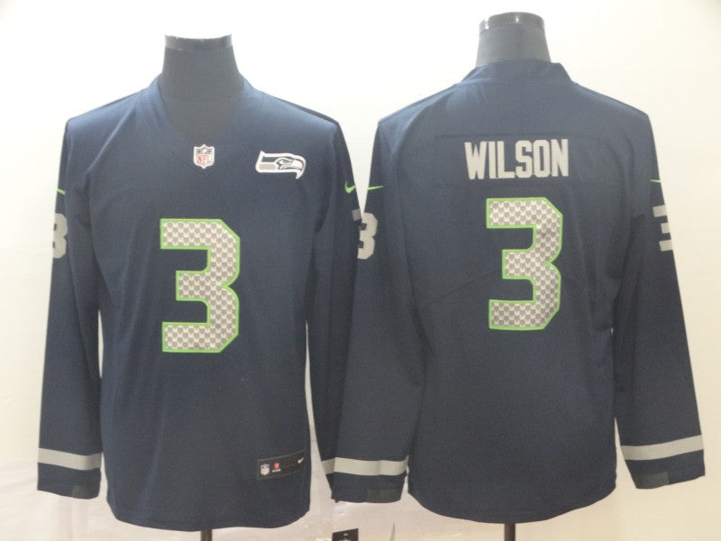 Men’s Seattle Seahawks Russell Wilson #3 Navy Jersey