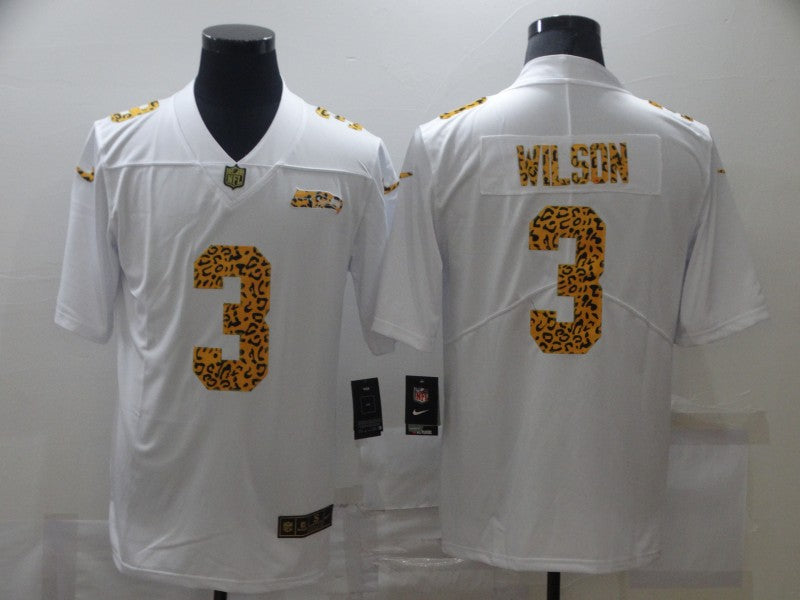 Men’s Seattle Seahawks Russell Wilson #3 White Jersey