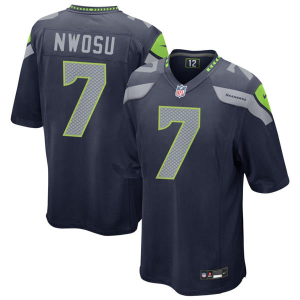 Men’s Seattle Seahawks#7 Uchenna Nwosu Nike Navy Team Color Vapor Limited Jersey