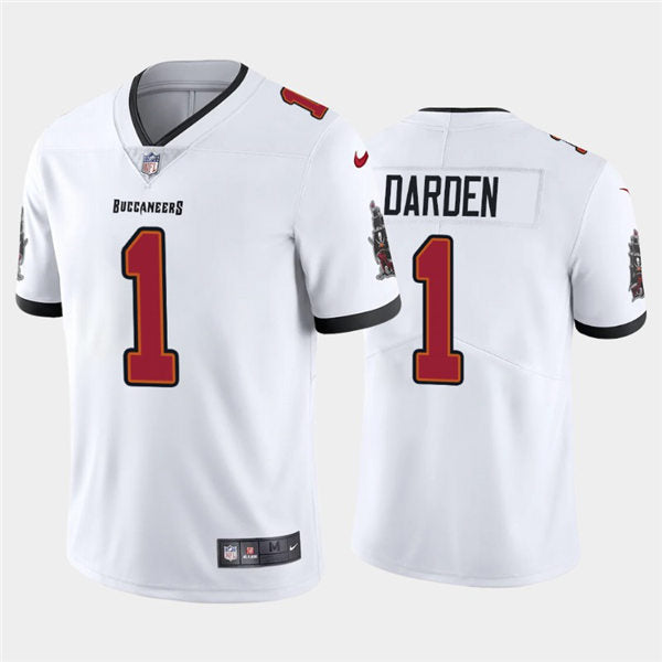 Mens Tampa Bay Buccaneers #1 Jaelon Darden Nike Road White Vapor Limited Jersey