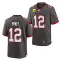Men’s Tampa Bay Buccaneers #12 Tom Brady Nike Pewter Game Football Jersey with C patch