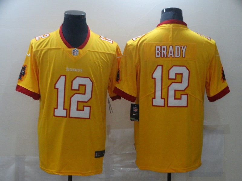 Men’s Tampa Bay Buccaneers #12 Tom Brady Nike Yellow Throwback style Jersey