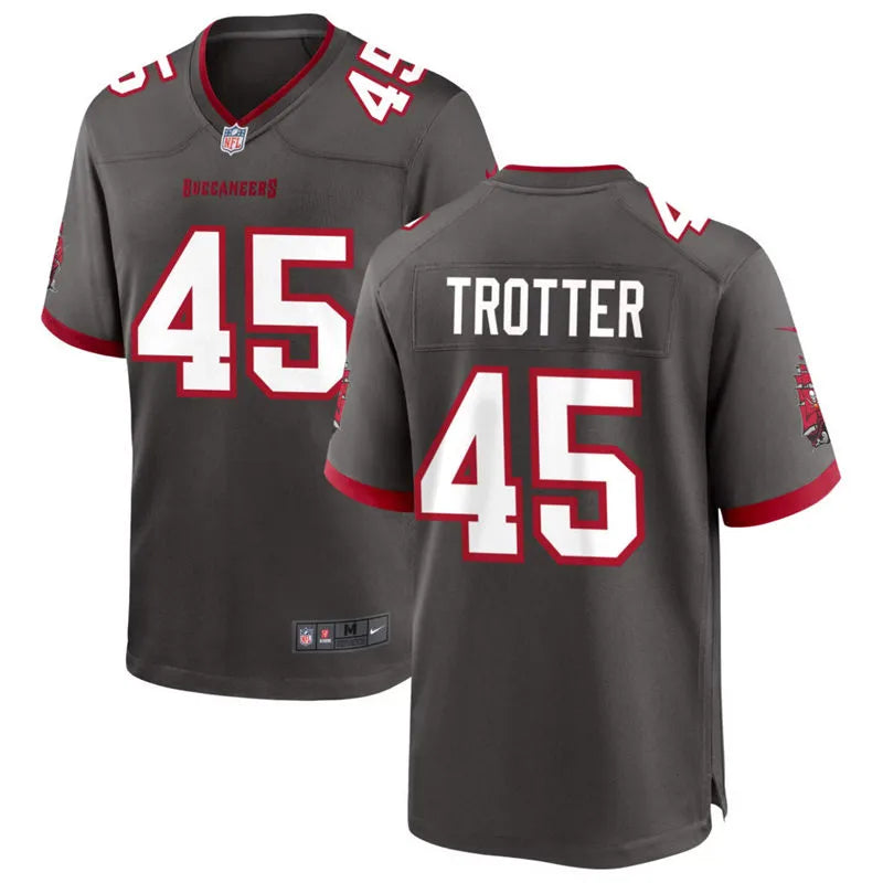 Mens Tampa Bay Buccaneers #45 Josiah Trotter Nike Pewter Alternate F.U.S.E. Vapor Limited Jersey