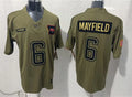 Mens Tampa Bay Buccaneers #6 Baker Mayfield Nike 2025 Salute to Service Limited Jersey – Olive