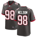 Mens Tampa Bay Buccaneers #98 Anthony Nelson Nike Pewter Alternate Vapor Limited Jersey
