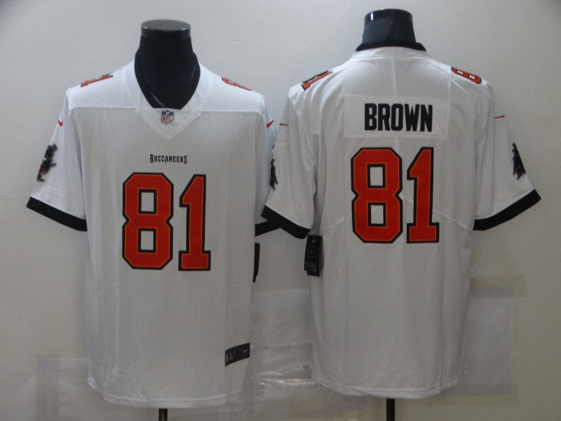 Men’s Tampa Bay Buccaneers Antonio Brown #81 White Jersey