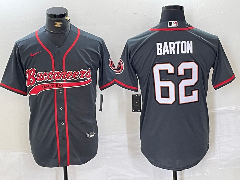 Men’s Tampa Bay Buccaneers Graham Barton #62 Gray Jersey