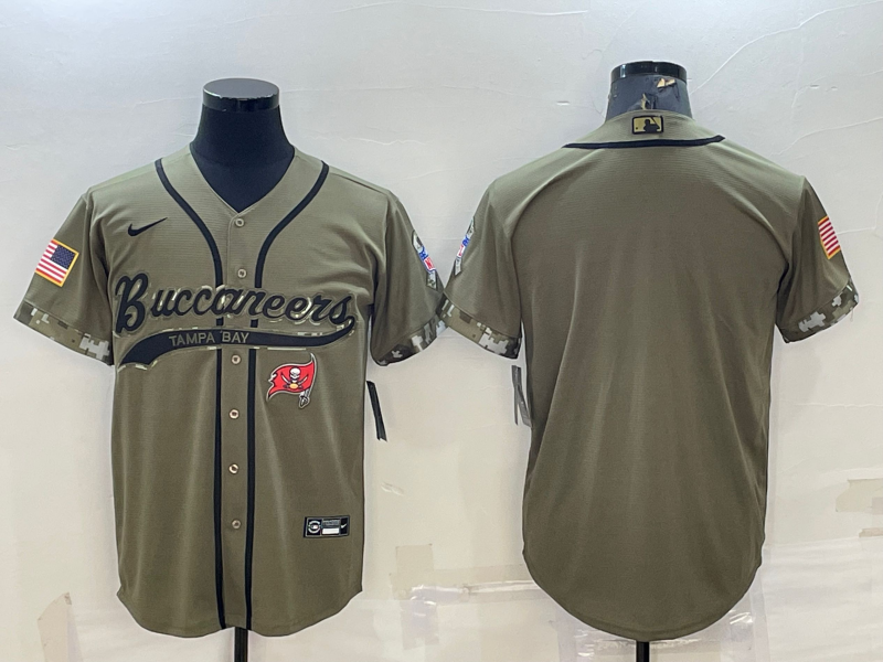 Men’s Tampa Bay Buccaneers Olive 2022 Salute To Service Retired Limited Blank Jersey