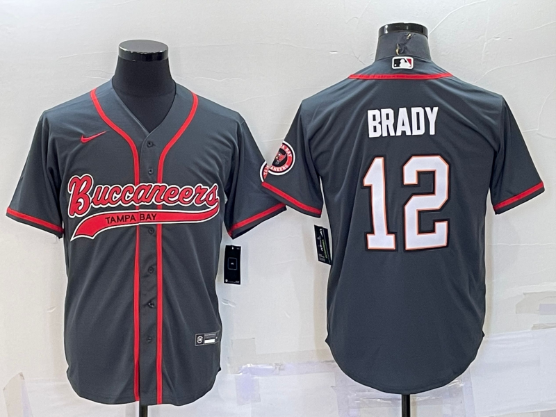 Men’s Tampa Bay Buccaneers Tom Brady #12 Gray Jersey Joint Edition