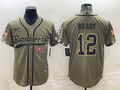 Men’s Tampa Bay Buccaneers Tom Brady #12 Olive 2022 Salute To Service Retired Limited Jersey Joint Edition