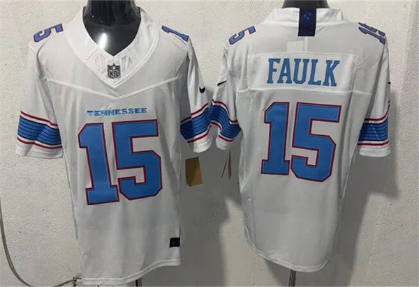 Mens Tennessee Titans #15 Keldric Faulk Nike 2026 White Vapor F.U.S.E. Limited Jersey