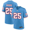 Mens Tennessee Titans #25 Xavier Woods Nike Light Blue Oilers Throwback Vapor F.U.S.E. Limited Jersey