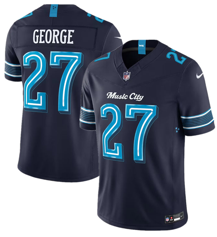 Men’s Tennessee Titans #27 Eddie George Navy 2026 F.U.S.E. ‘Music City’ Rivalries Collection Limited Stitched Football Jersey