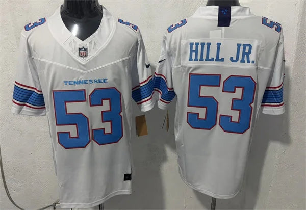Mens Tennessee Titans #53 Anthony Hill Jr. Nike 2026 White Vapor F.U.S.E. Limited Jersey