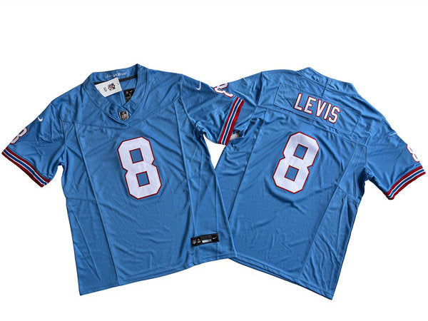 Mens Tennessee Titans #8 Will Levis Nike Light Blue Oilers Throwback Vapor F.U.S.E. Limited Jersey
