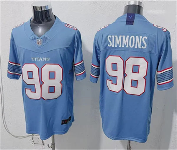 Mens Tennessee Titans #98 Jeffery Simmons Nike 2026 Light Blue Vapor F.U.S.E. Limited Jersey