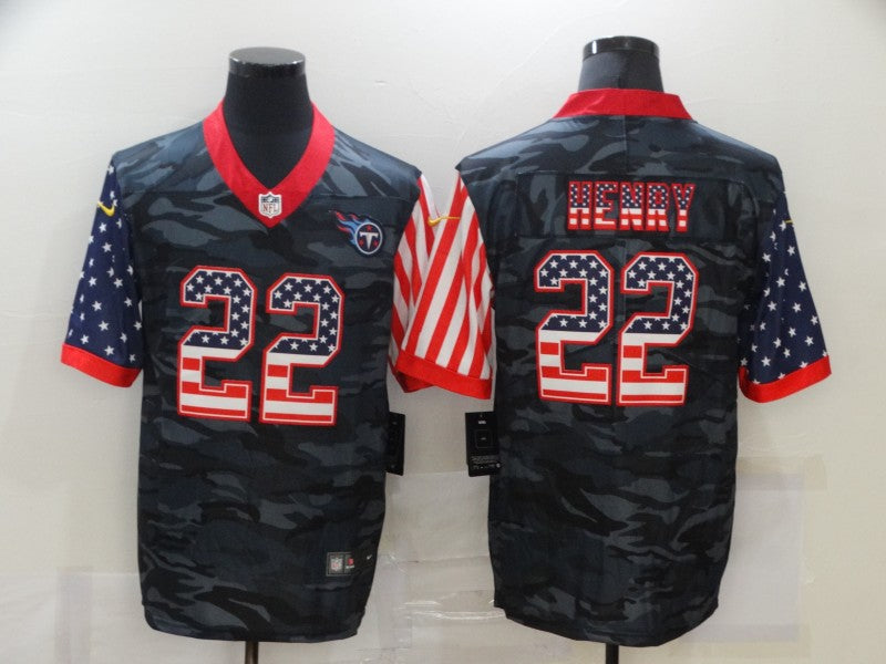 Men’s Tennessee Titans Derrick Henry #22 Gray Camouflage Jersey