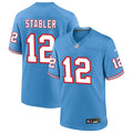Mens Tennessee Titans Retired Player #12 Ken Stabler Nike Light Blue Oilers Throwback Vapor F.U.S.E. Limited Jersey