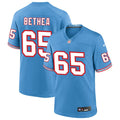 Mens Tennessee Titans Retired Player #65 Elvin Bethea Nike Light Blue Oilers Throwback Vapor F.U.S.E. Limited Jersey