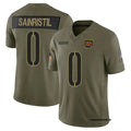 Mens Washington Commanders #0 Mike Sainristil Nike 2025 Salute to Service Limited Jersey – Olive