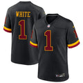 Mens Washington Commanders #1 Rachaad White 2026 Black Alternate Vapor F.U.S.E.Limited Jersey