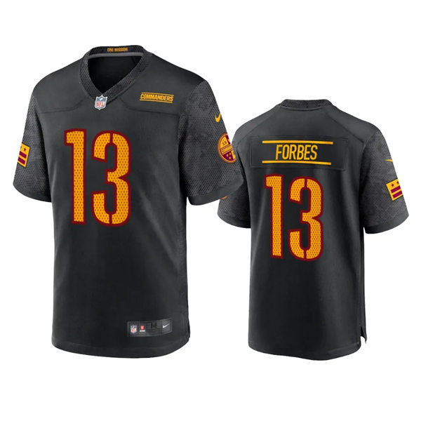 Mens Washington Commanders #13 Emmanuel Forbes Jr Black Alternate Vapor Limited Jersey