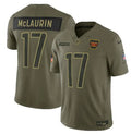Mens Washington Commanders #17 Terry McLaurin Nike 2025 Salute to Service Limited Jersey – Olive
