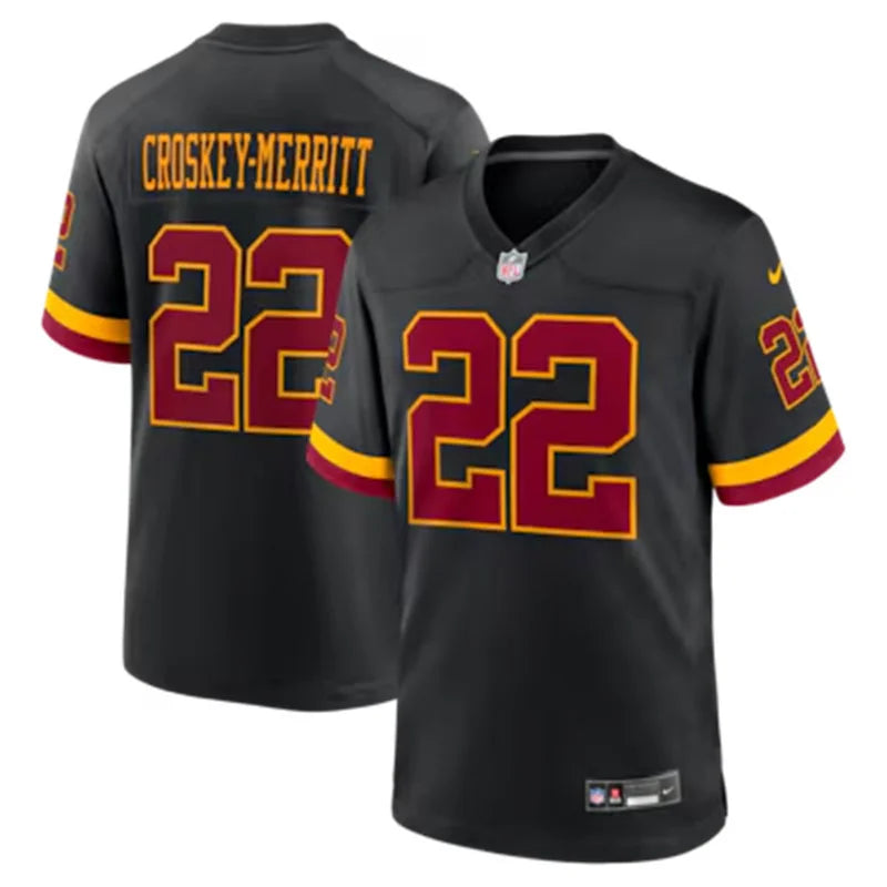 Mens Washington Commanders #22 Jacory Croskey-Merritt 2026 Black Alternate Vapor F.U.S.E.Limited Jersey