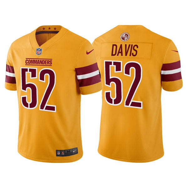 Men’s Washington Commanders #52 Jamin Davis 2022 Gold Inverted Legend Jersey