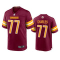 Mens Washington Commanders #77 Saahdiq Charles Burgundy Vapor Limited Jersey