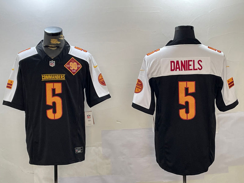 Men’s Washington Commanders Jayden Daniels #5 Black Alternate Vapor Limited Jersey